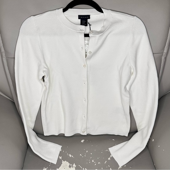 White Button-Up Cardigan - Picture 3 of 9